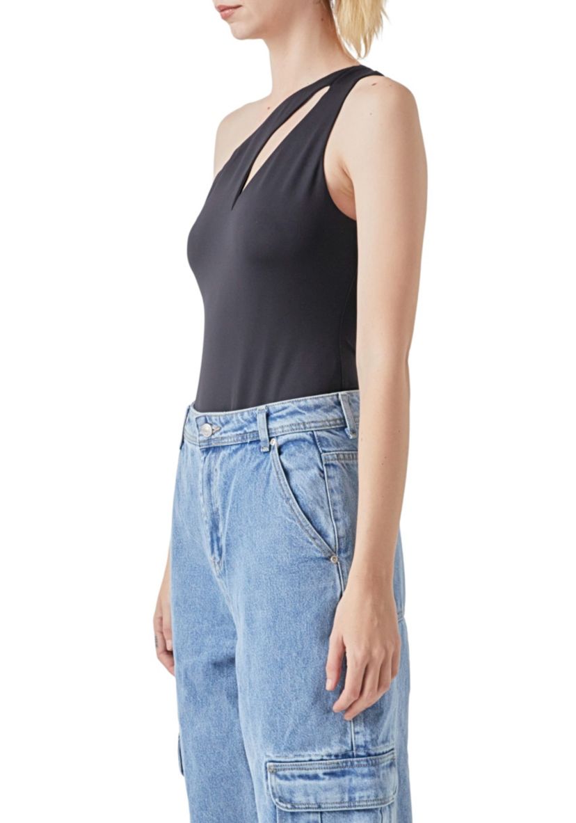 Cut Out Asymmetric Bodysuit
