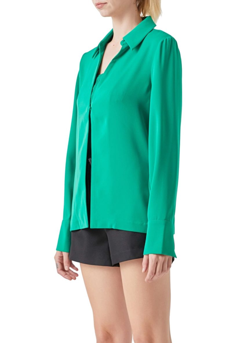 Collared Open Suit and Smocked Bandeau Set