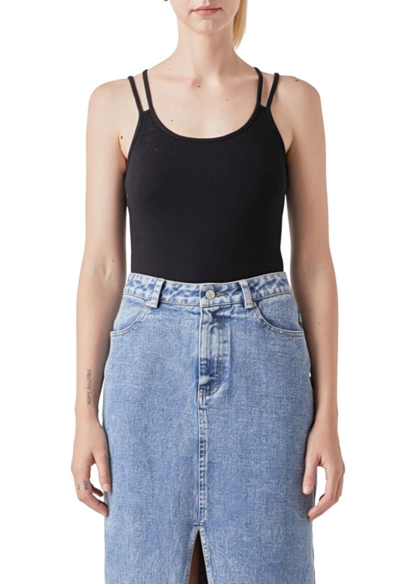 2 Straps Knit Bodysuit