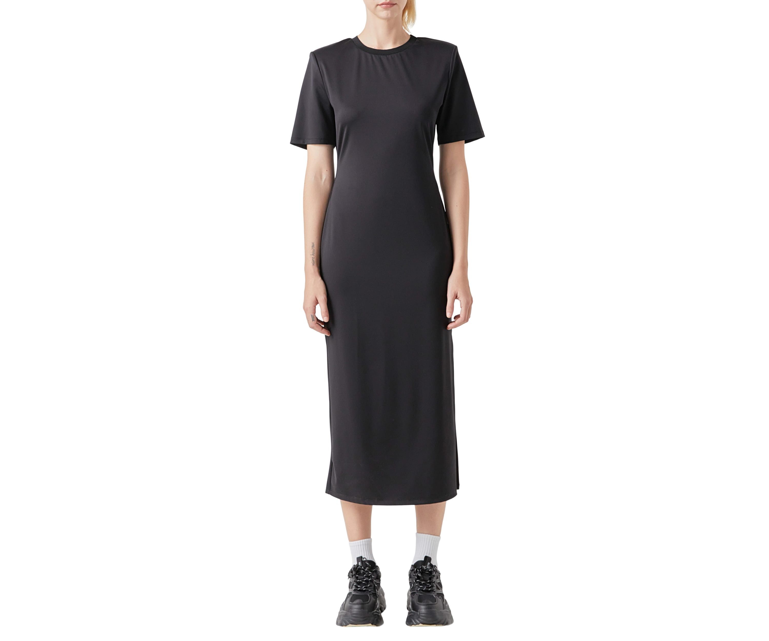 Power Shoulder Maxi Dress