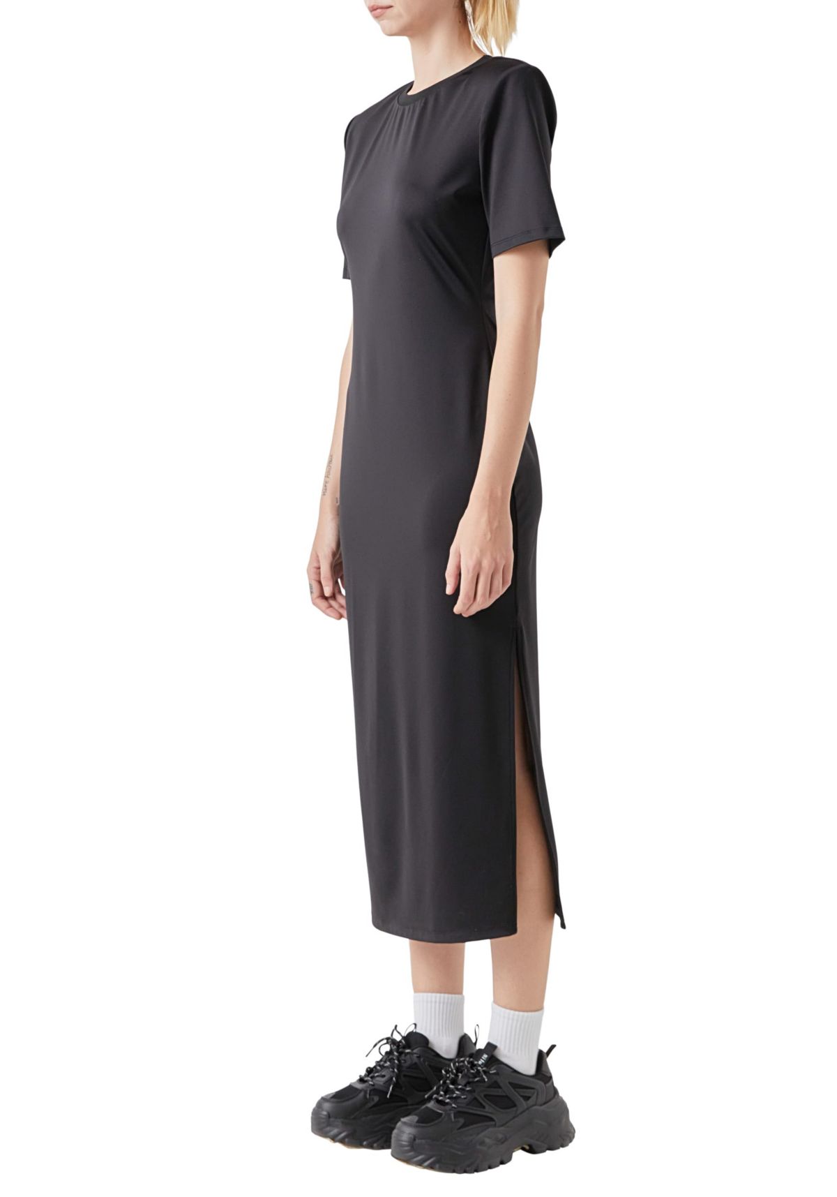 Power Shoulder Maxi Dress