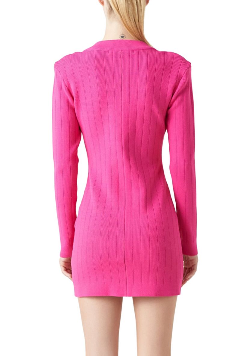 Power Shoulder Mini Knit Dress