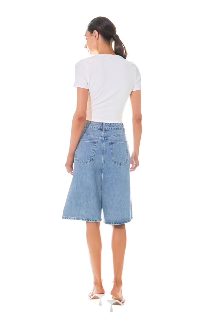 Cropped Bustier Short Sleeve T Shirt