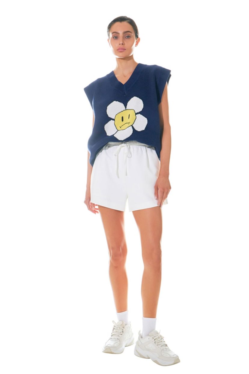 Daisy Jacquard Knit Sweater Vest