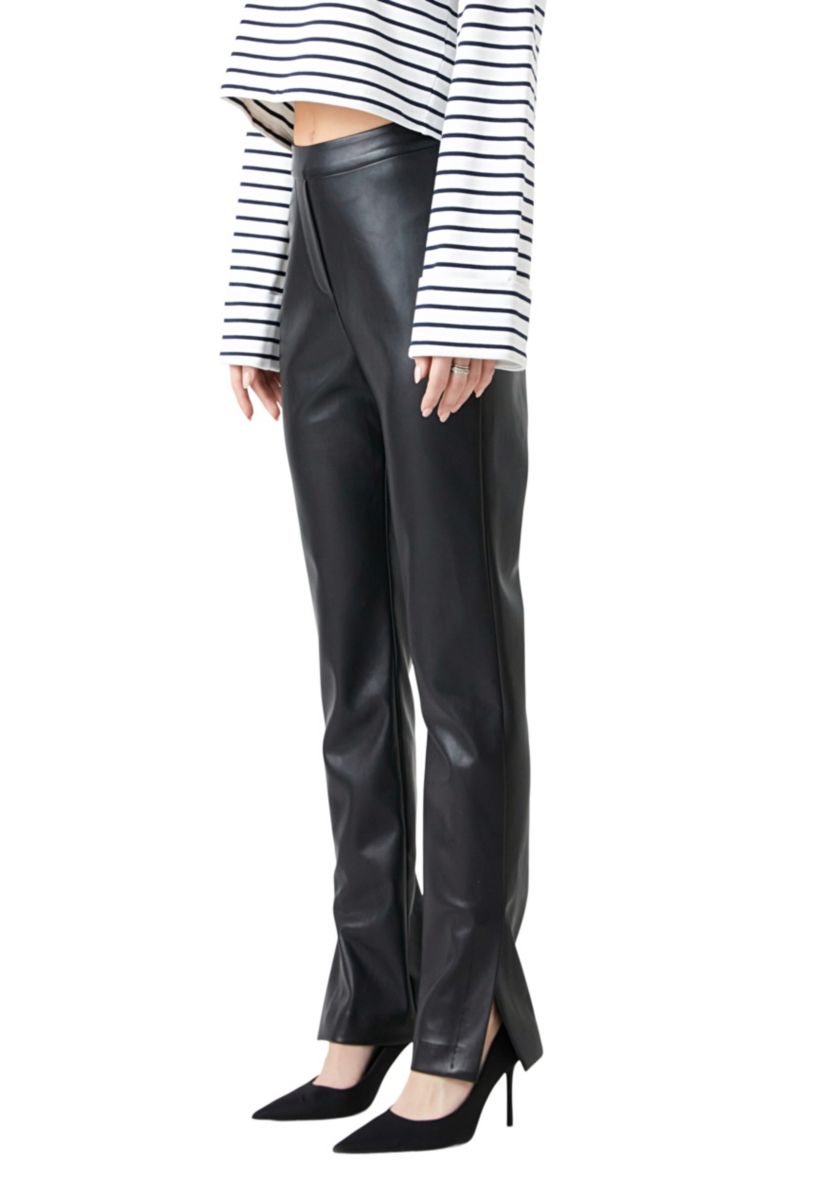 Pu Slit Leggings