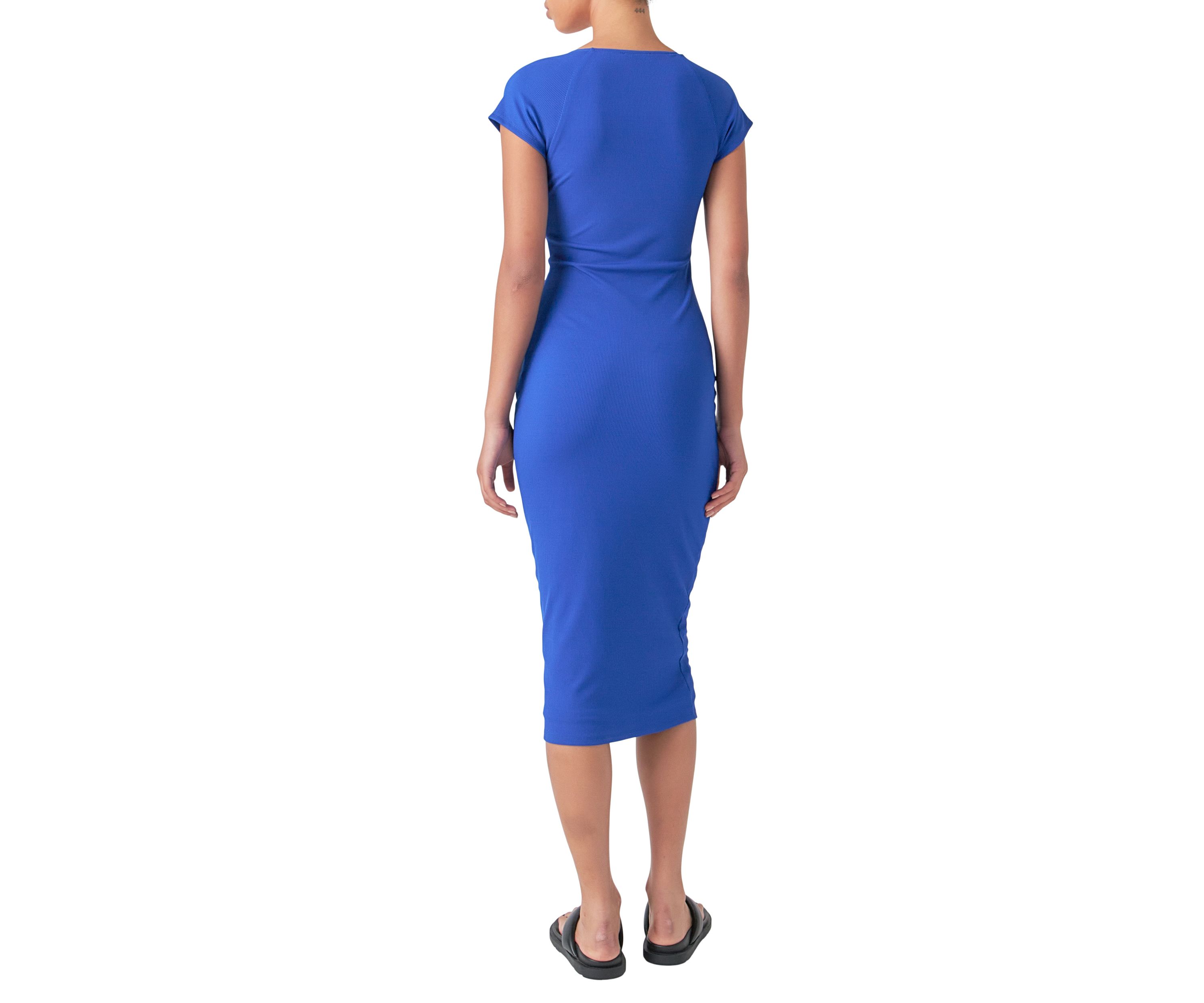 Cap Sleeve Front Haltered Midi Dress