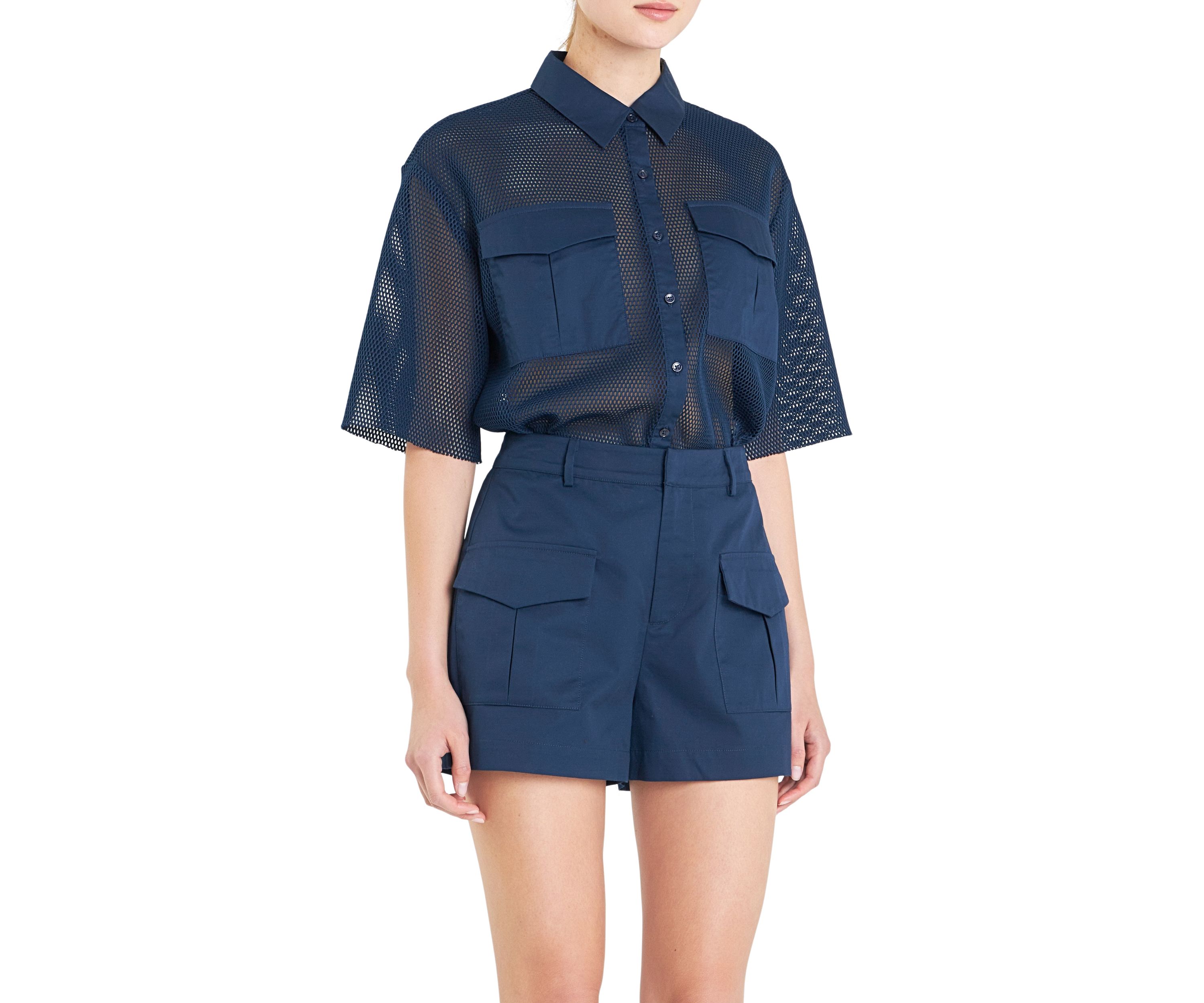 Mesh Net Top with Pockets