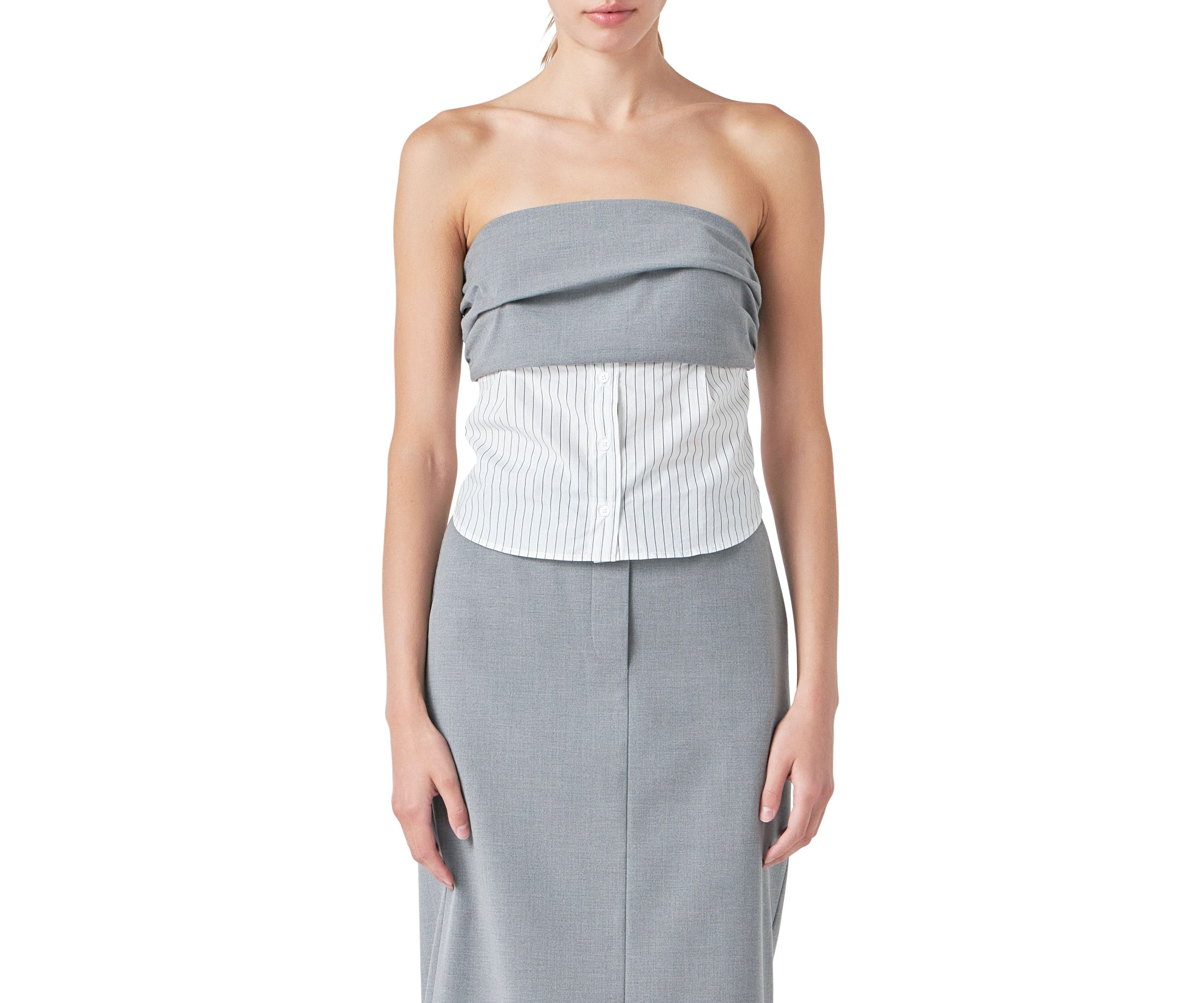 Strapless Shirt Top