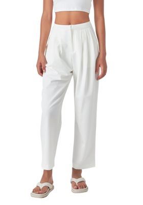Grey Lab Women's High Waist Balloon Trousers, White, Medium