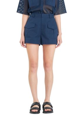 Endless Rose Women's High-Waisted Shorts with Pockets, Navy Blue, Large