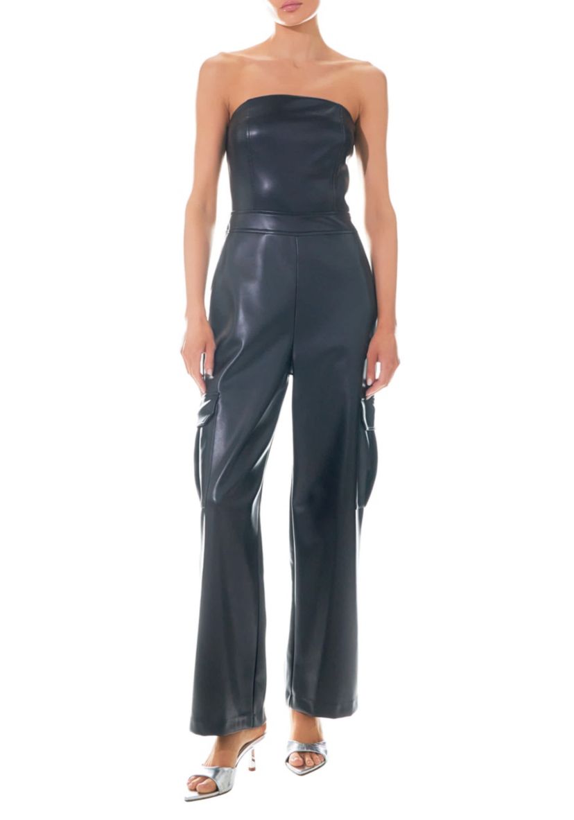 Tube Top Cargo Jumpsuit