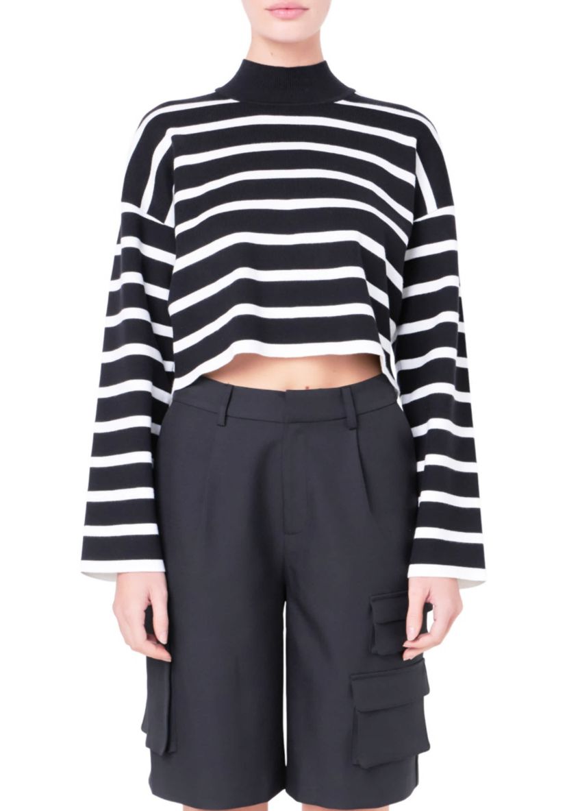 Striped Cropped Sweater