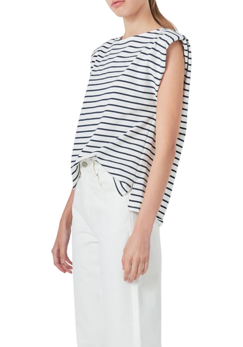 Striped Padded Sleeveless Top