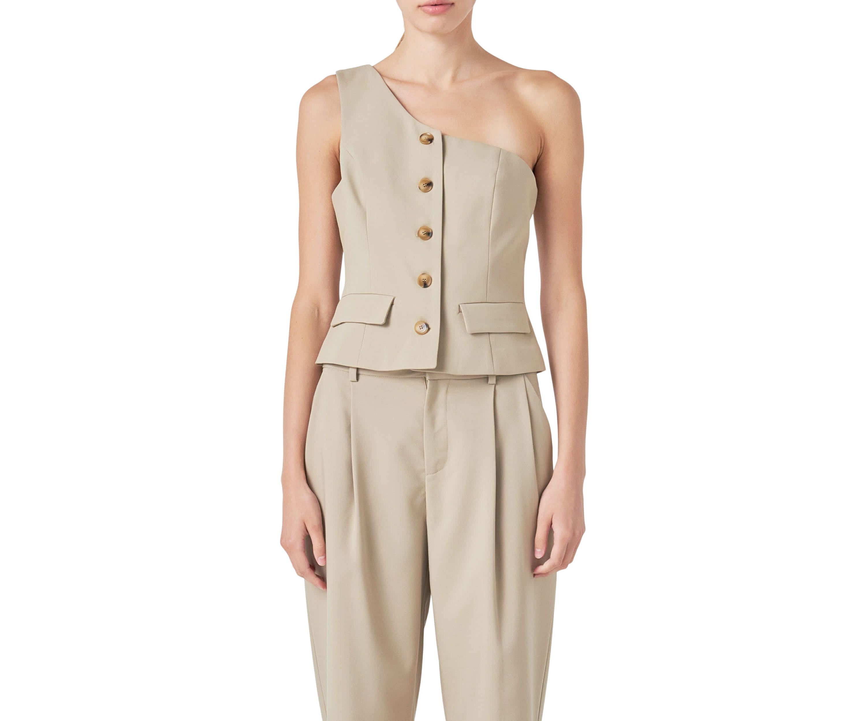 Asymmetrical One Shoulder Vest