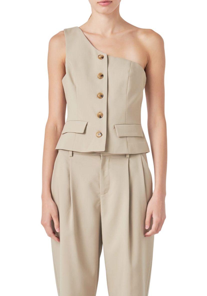 Asymmetrical One Shoulder Vest