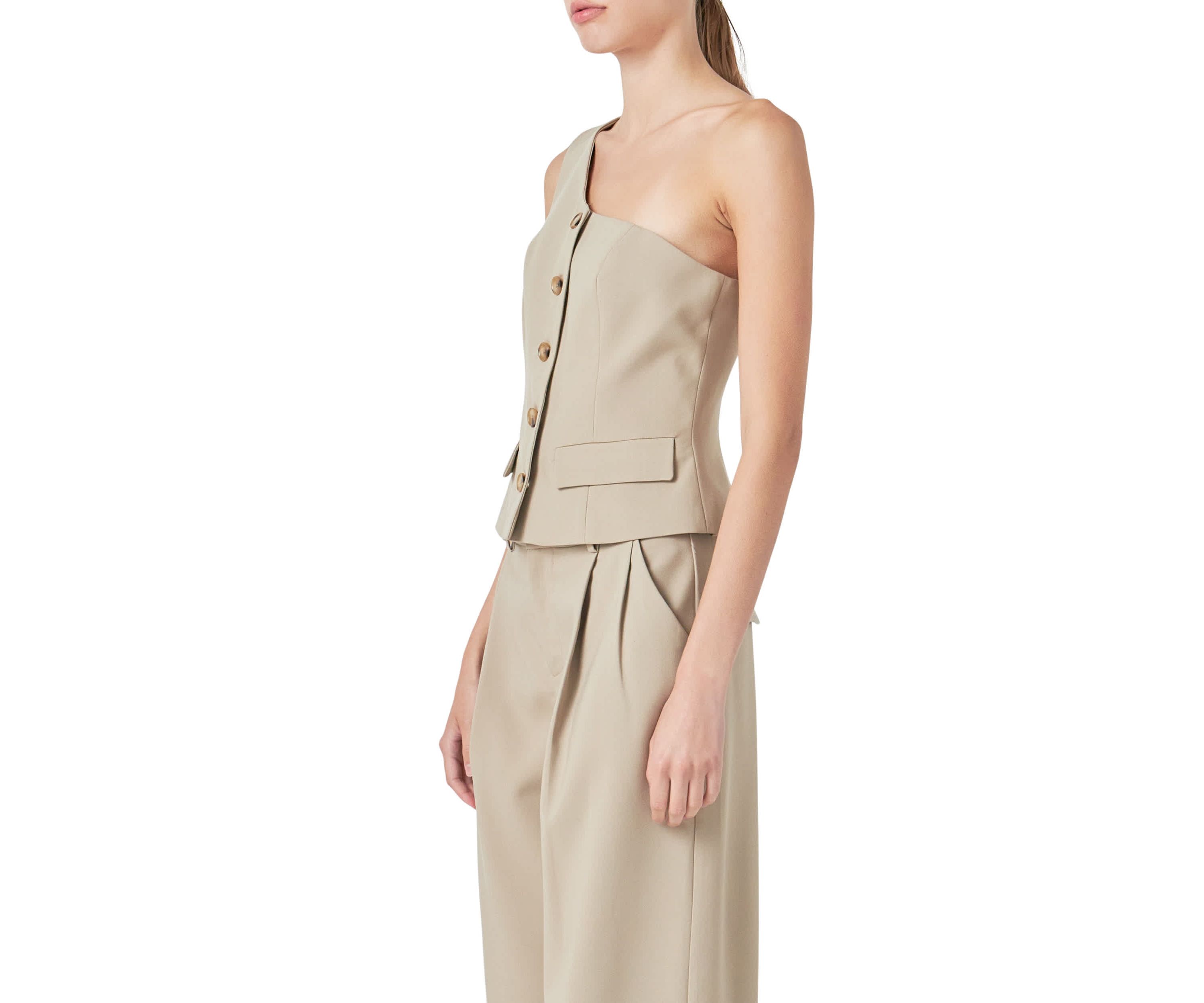 Asymmetrical One Shoulder Vest