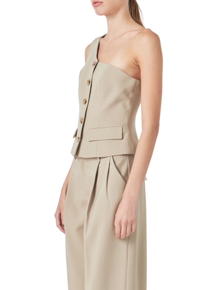 Asymmetrical One Shoulder Vest
