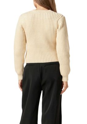 ENGLISH FACTORY Women's Round-neck Knit Sweater, Medium