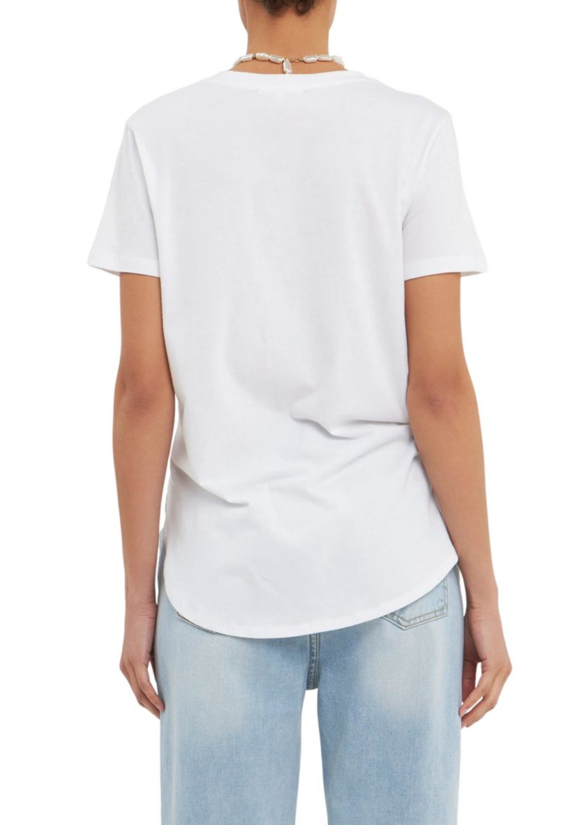 Classic Round Neck T-shirt With Round Hem