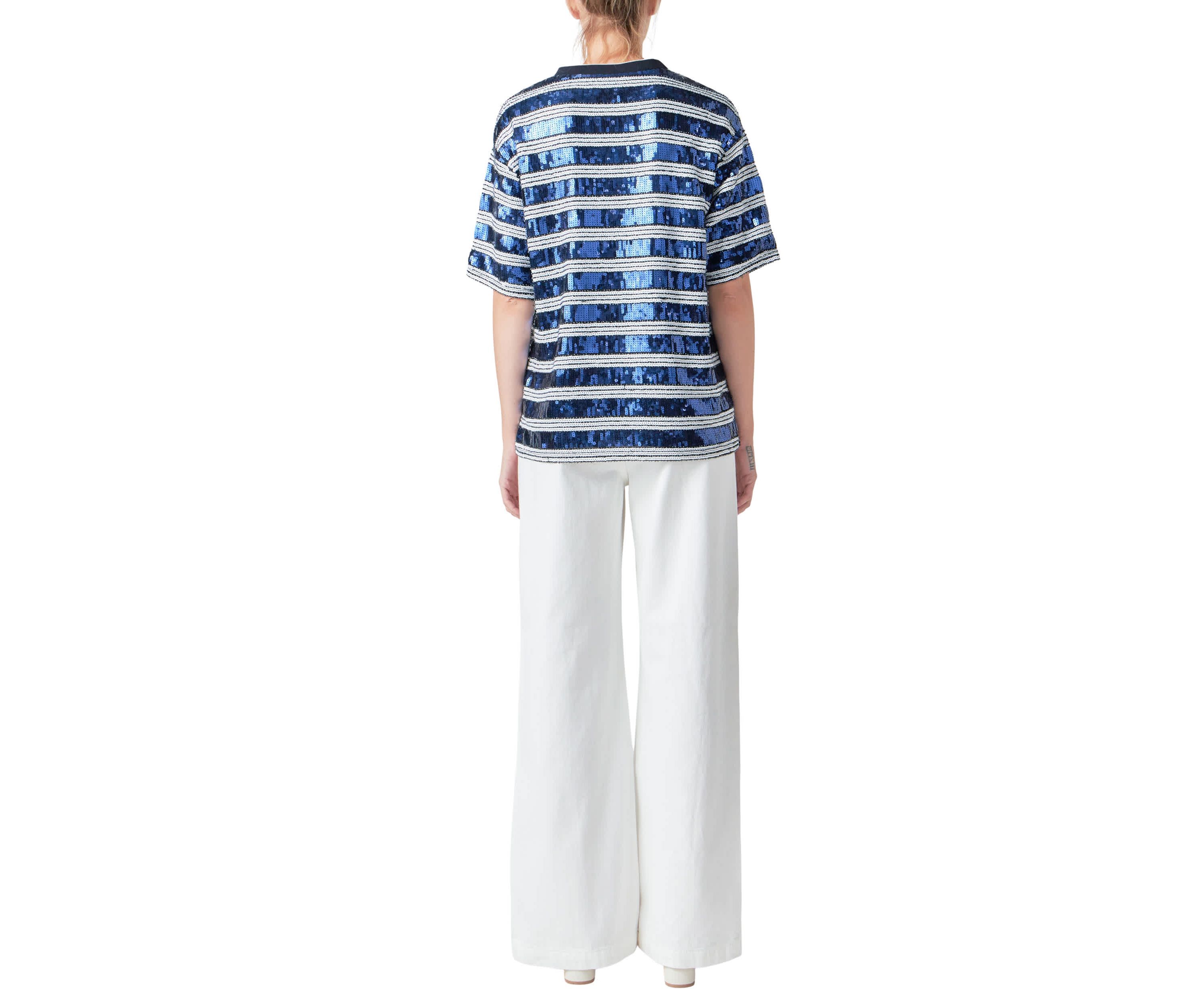 Sequin Stripe Top