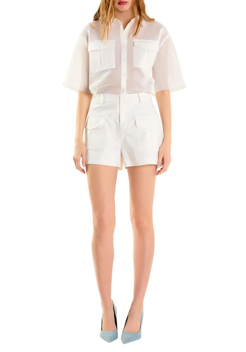 High-Waisted Shorts with Pockets