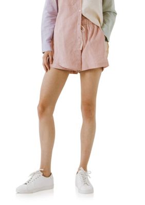 Strap Linen Shorts