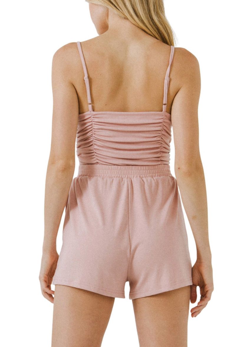 Shirred Detail Knit Romper