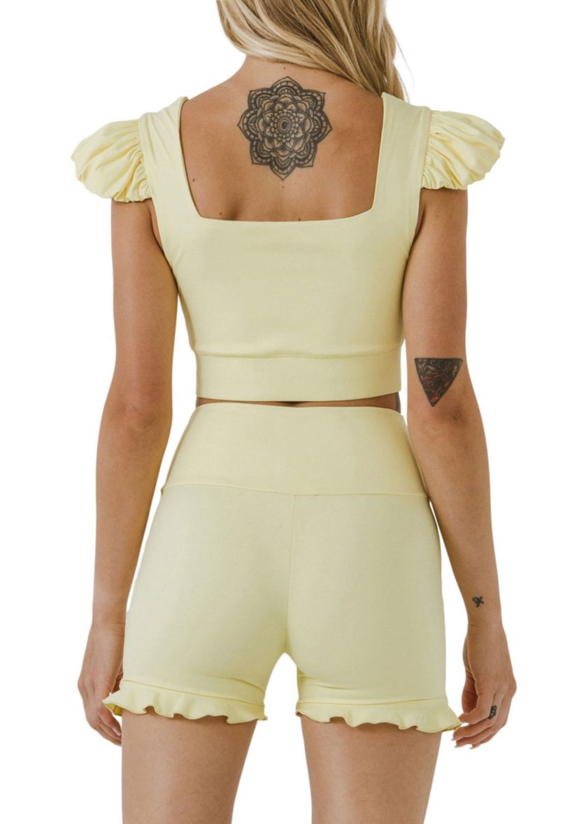 Puff Sleeve Crop Top