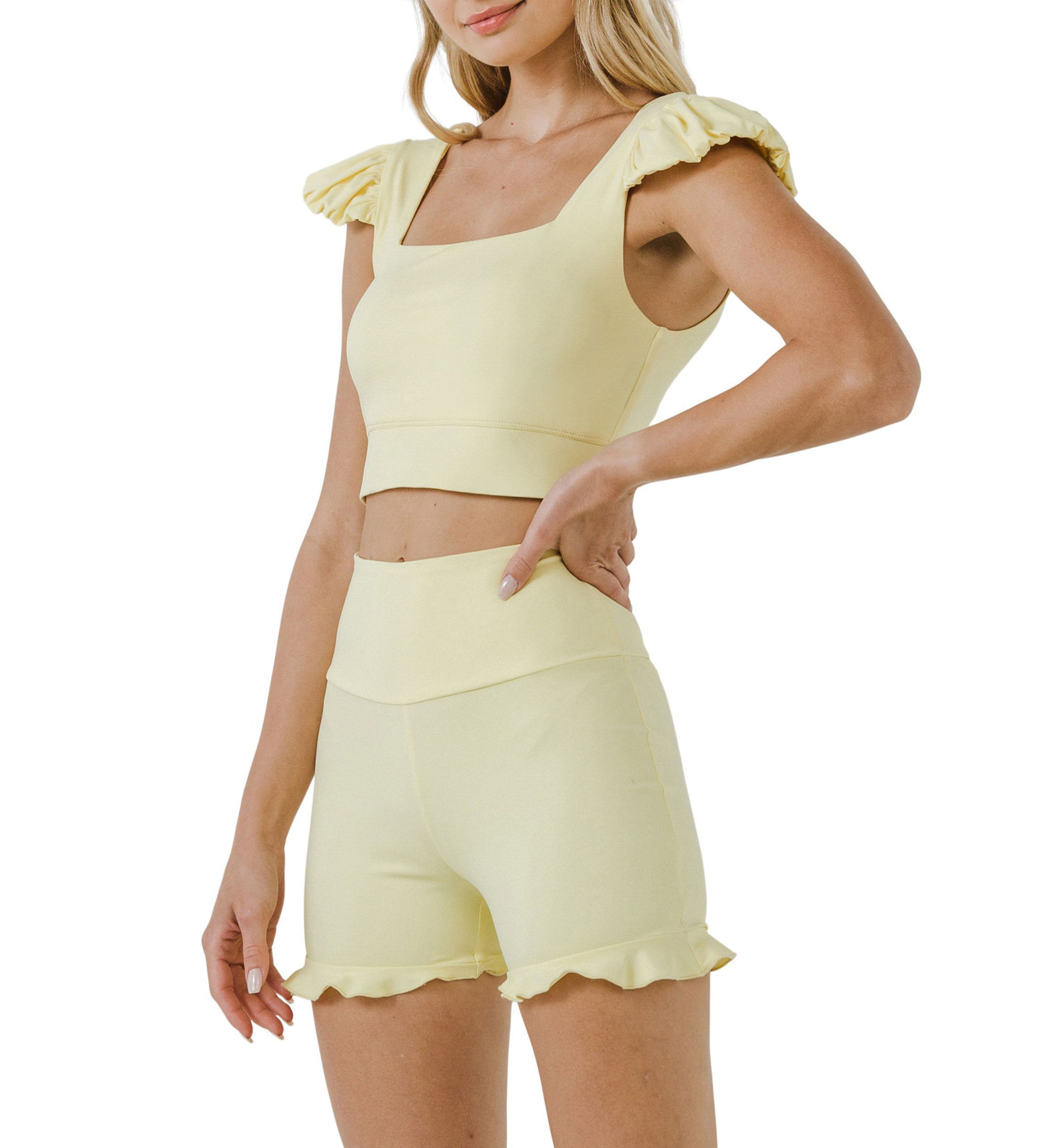 Puff Sleeve Crop Top