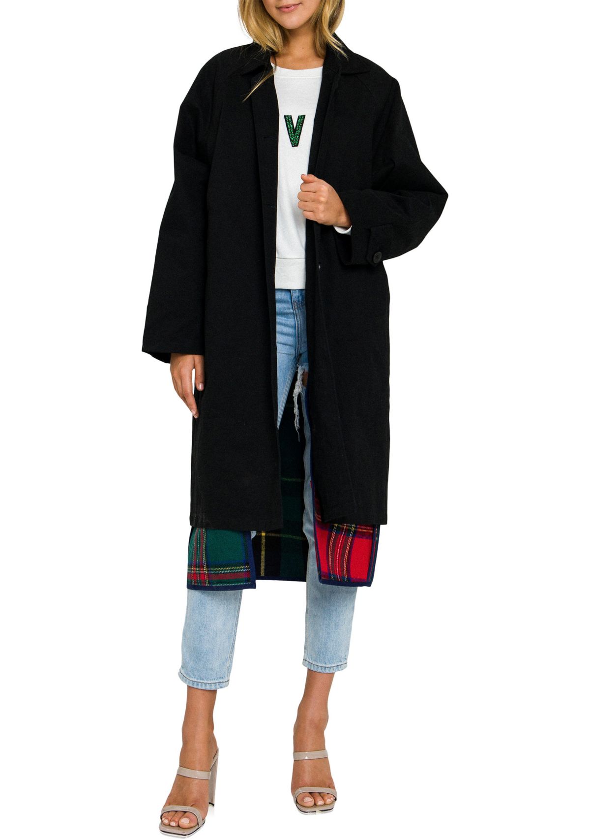 Reversible Check Long Coat
