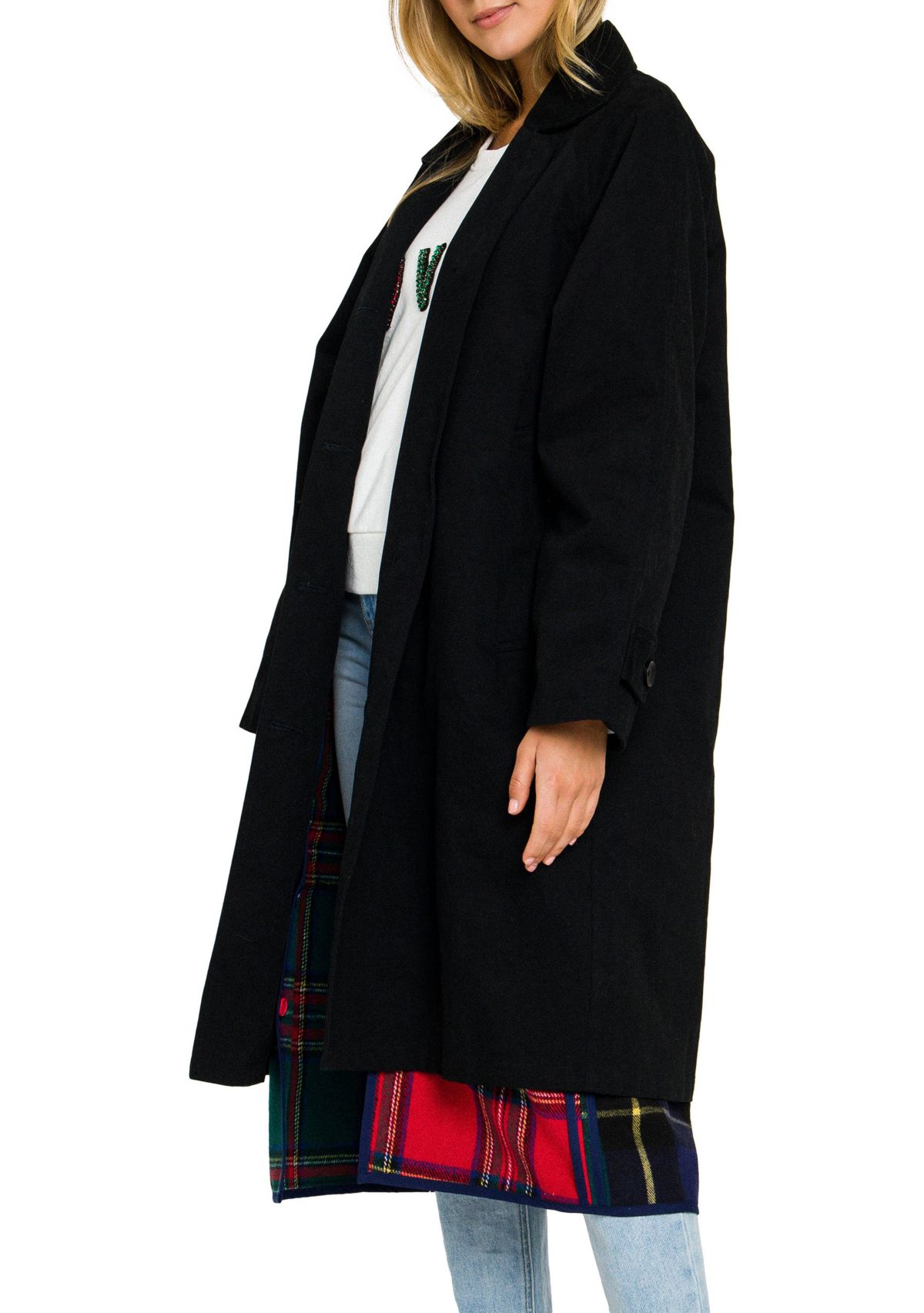 Reversible Check Long Coat