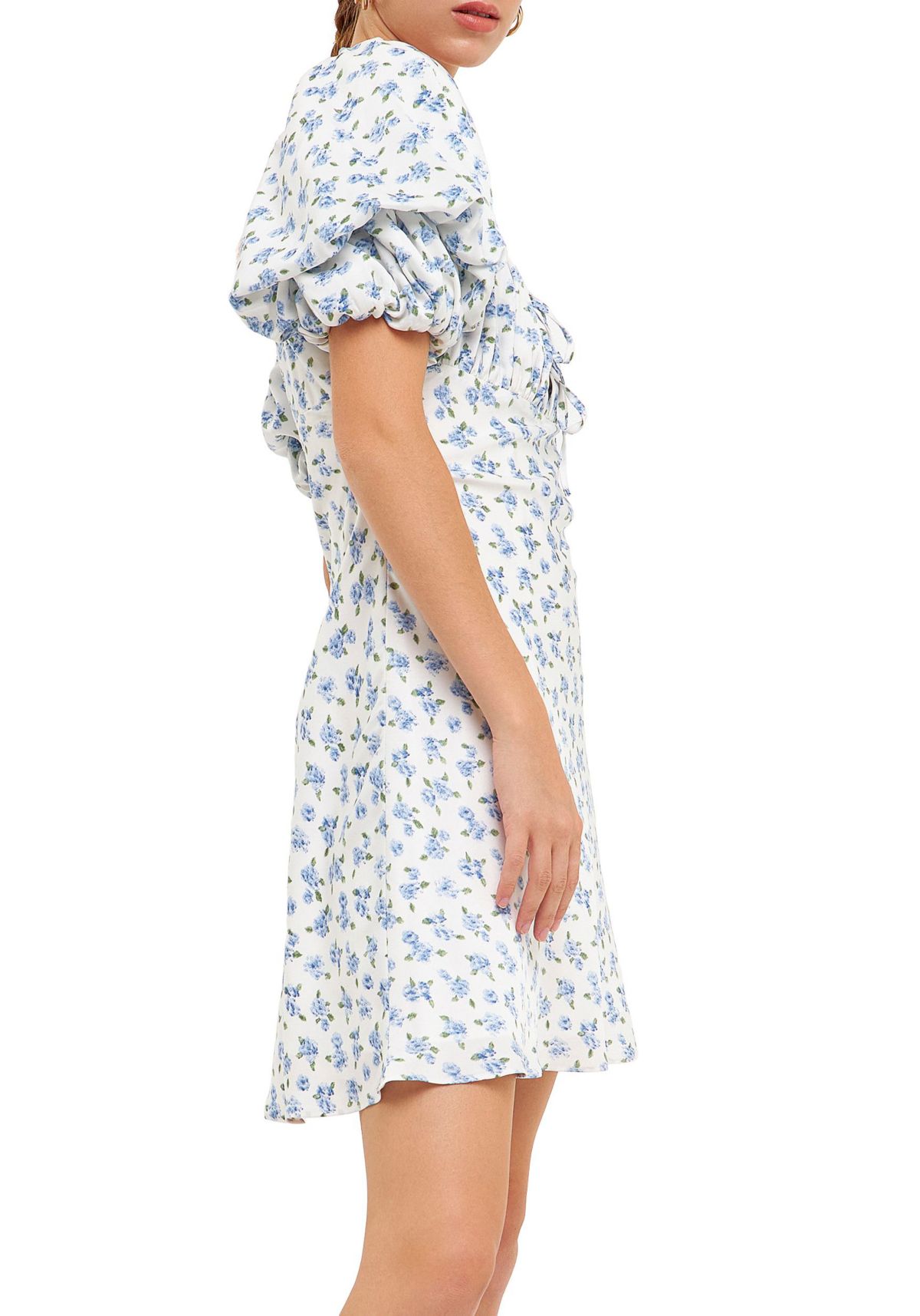 Floral Print Satin Mini Dress