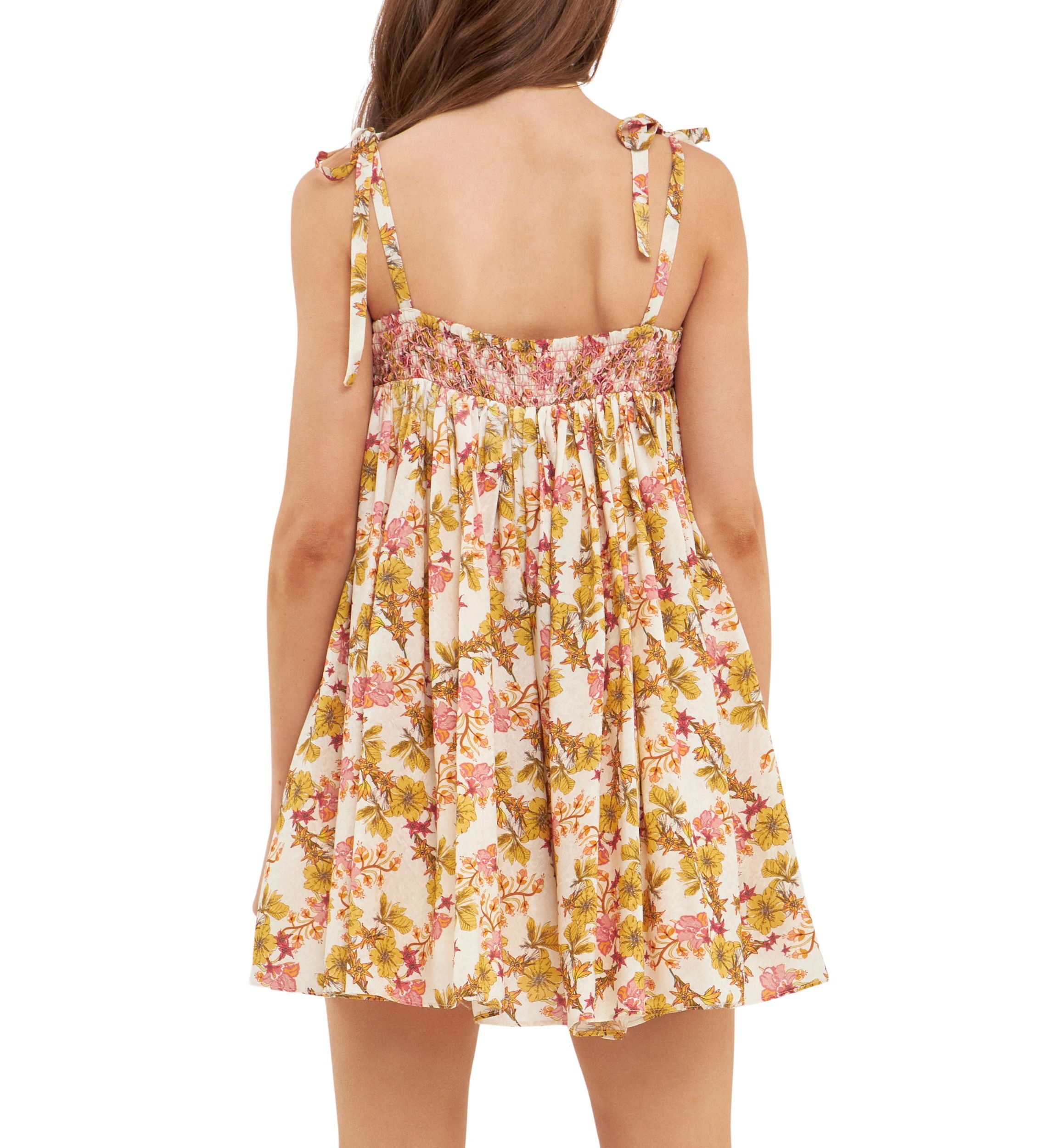 Bow Tie Floral Flouced Romper
