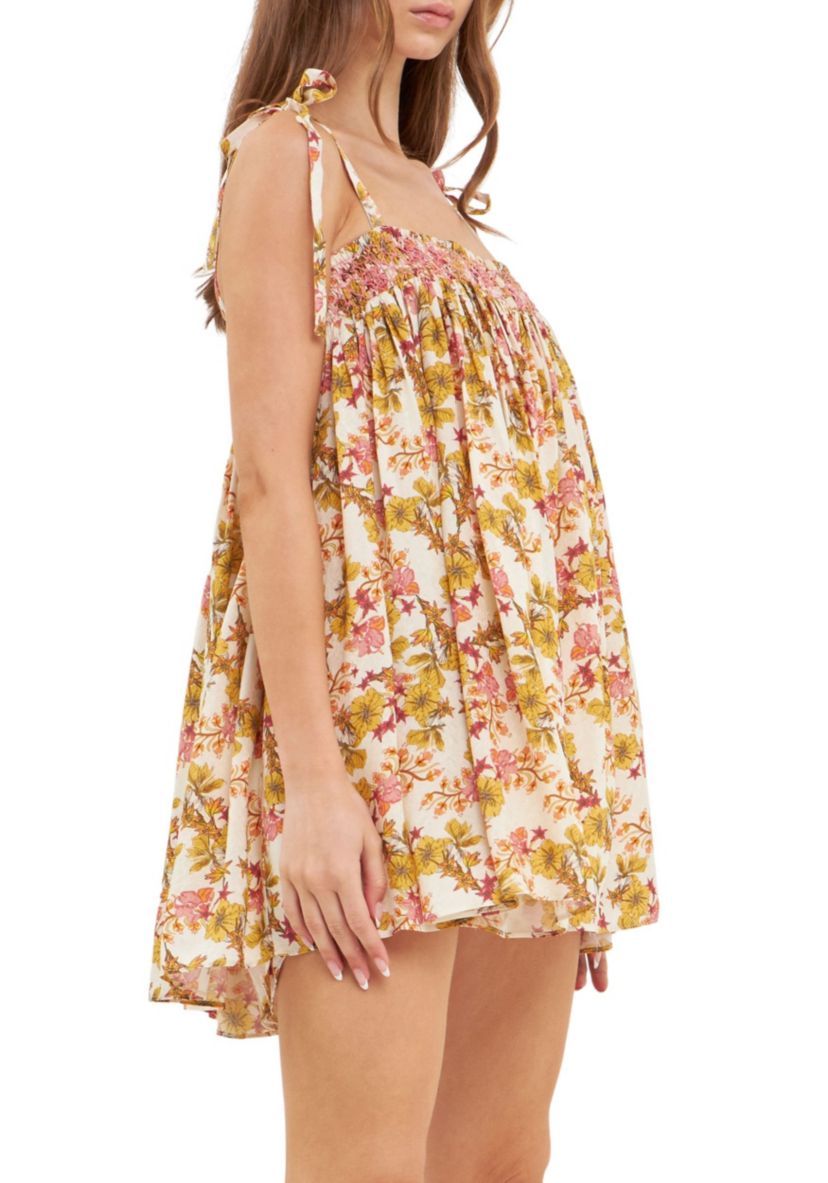 Bow Tie Floral Flouced Romper