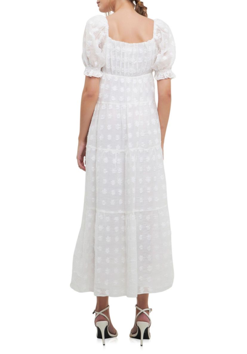 Sweetheart Tiered Short Sleeve Floral Maxi