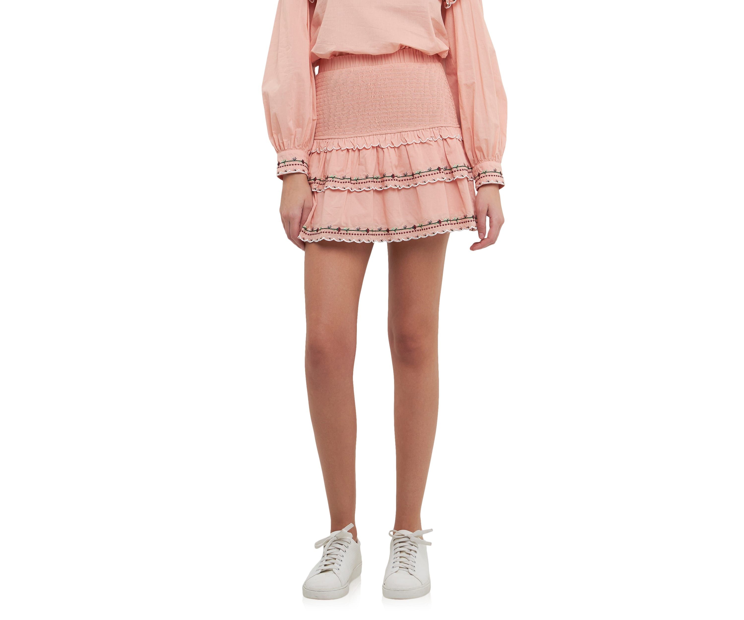 Floral Embroidered Smocked Mini