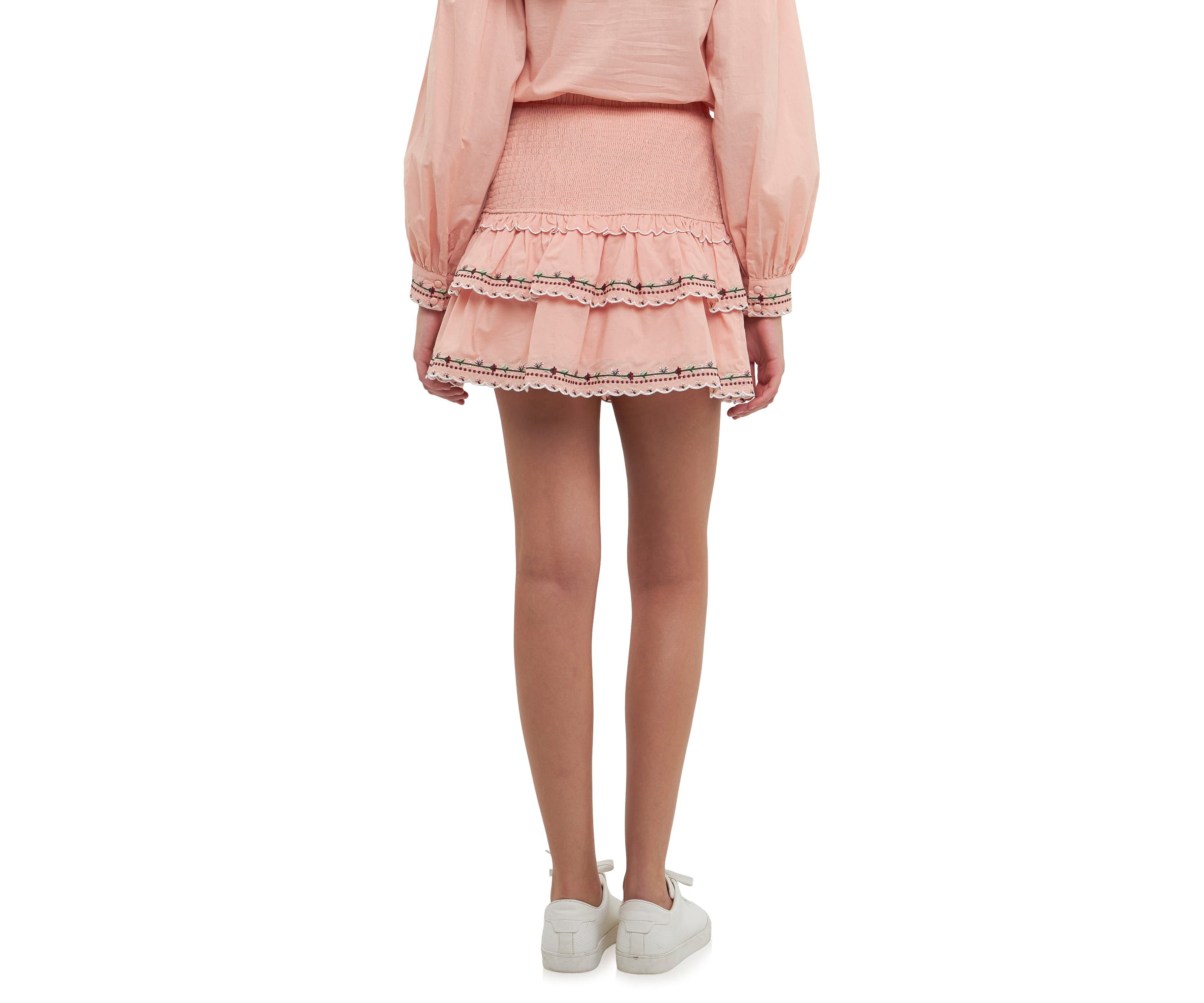 Floral Embroidered Smocked Mini