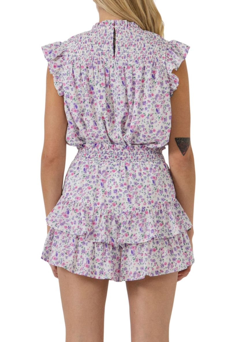 Floral Print Sleeveless Blouse