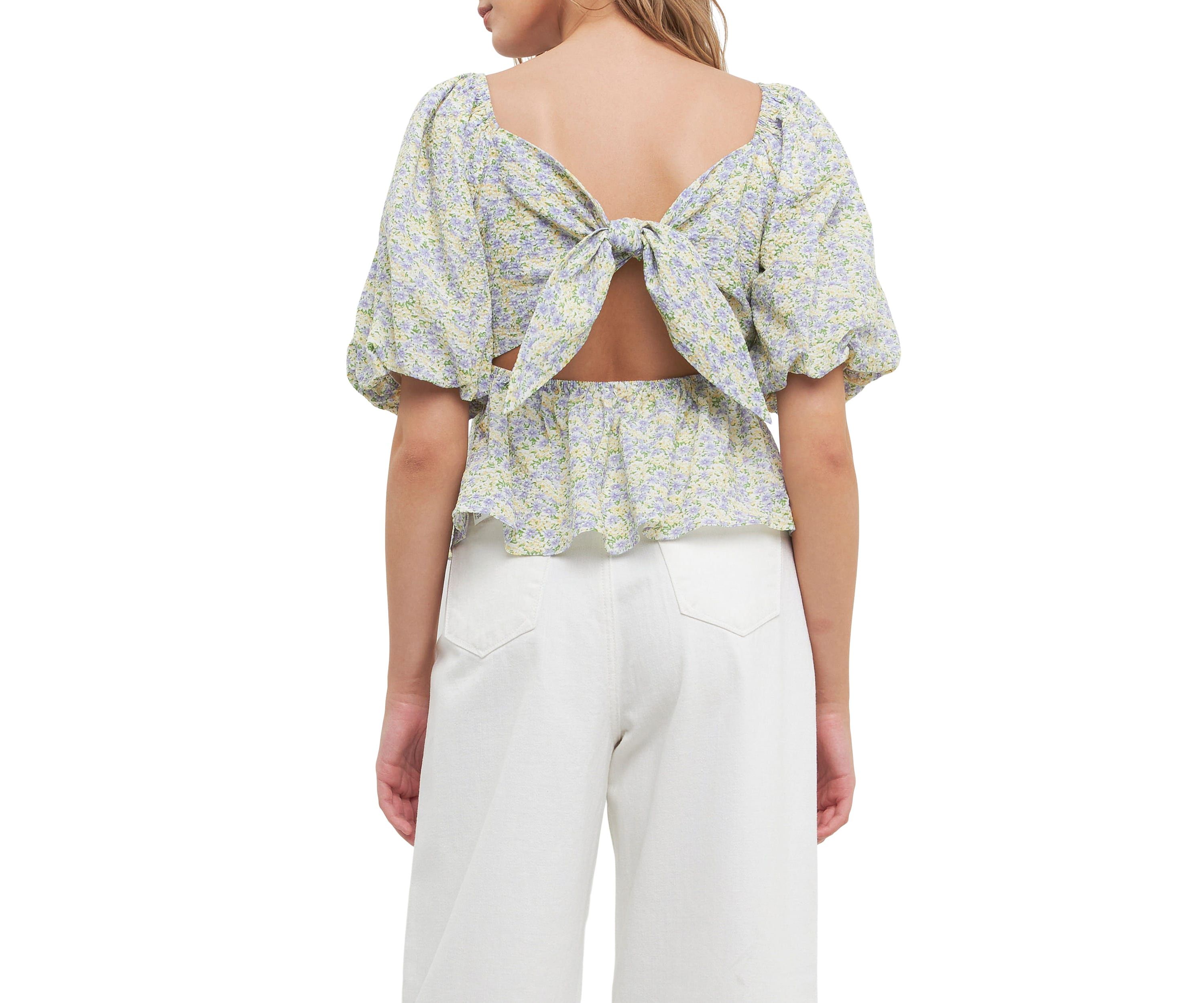 Floral Tied Back Top