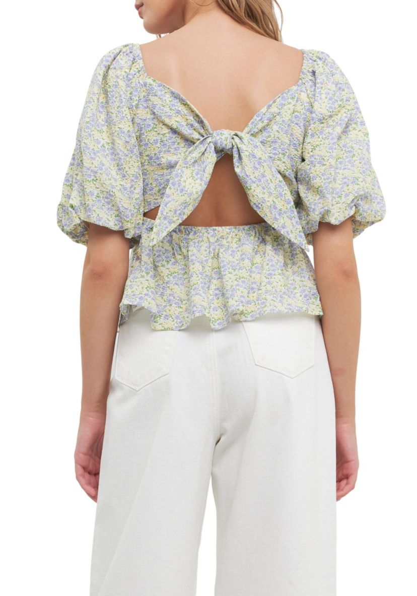 Floral Tied Back Top
