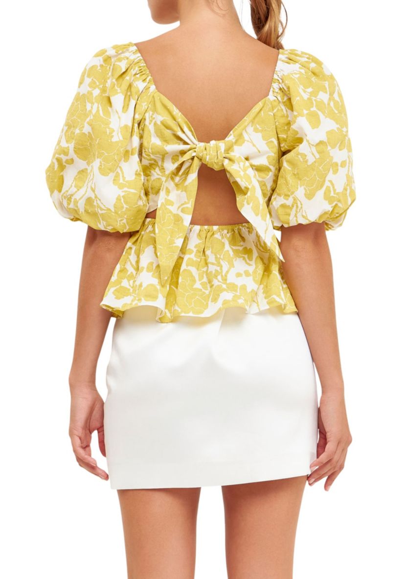 Floral Tied Back Top