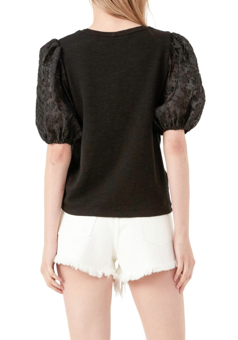 Mixed Media Knit Top