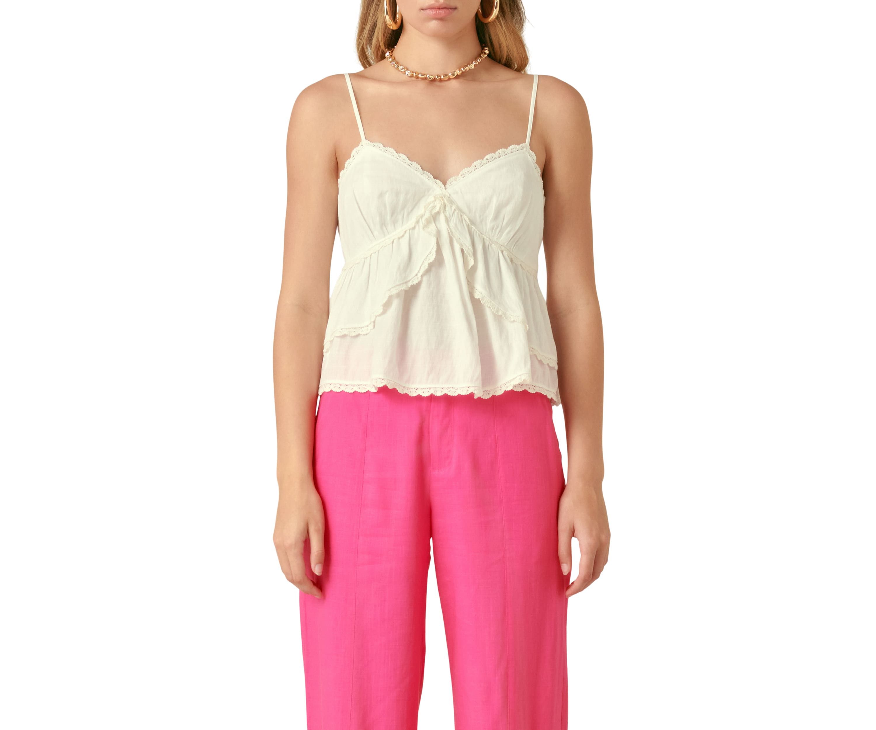 Lace Trimmed Waterfall Tiered Top