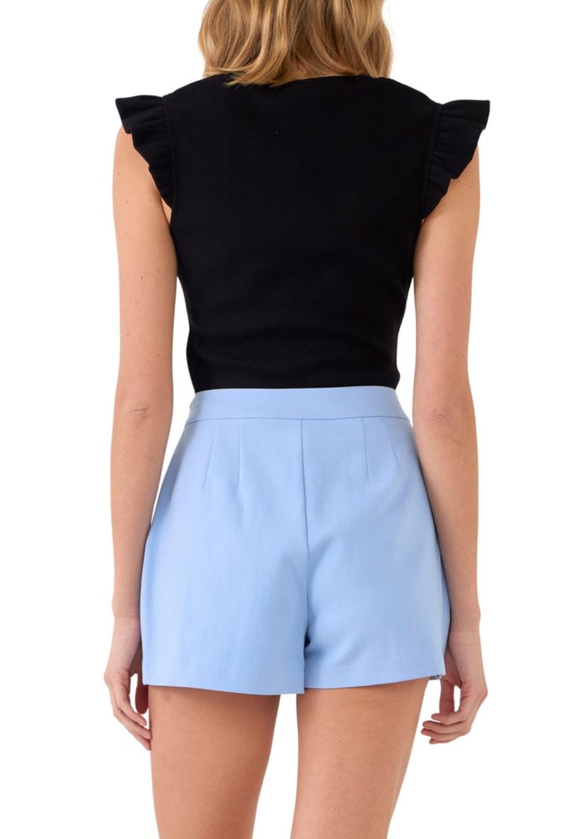 U-neckline Ribbed Knit Top