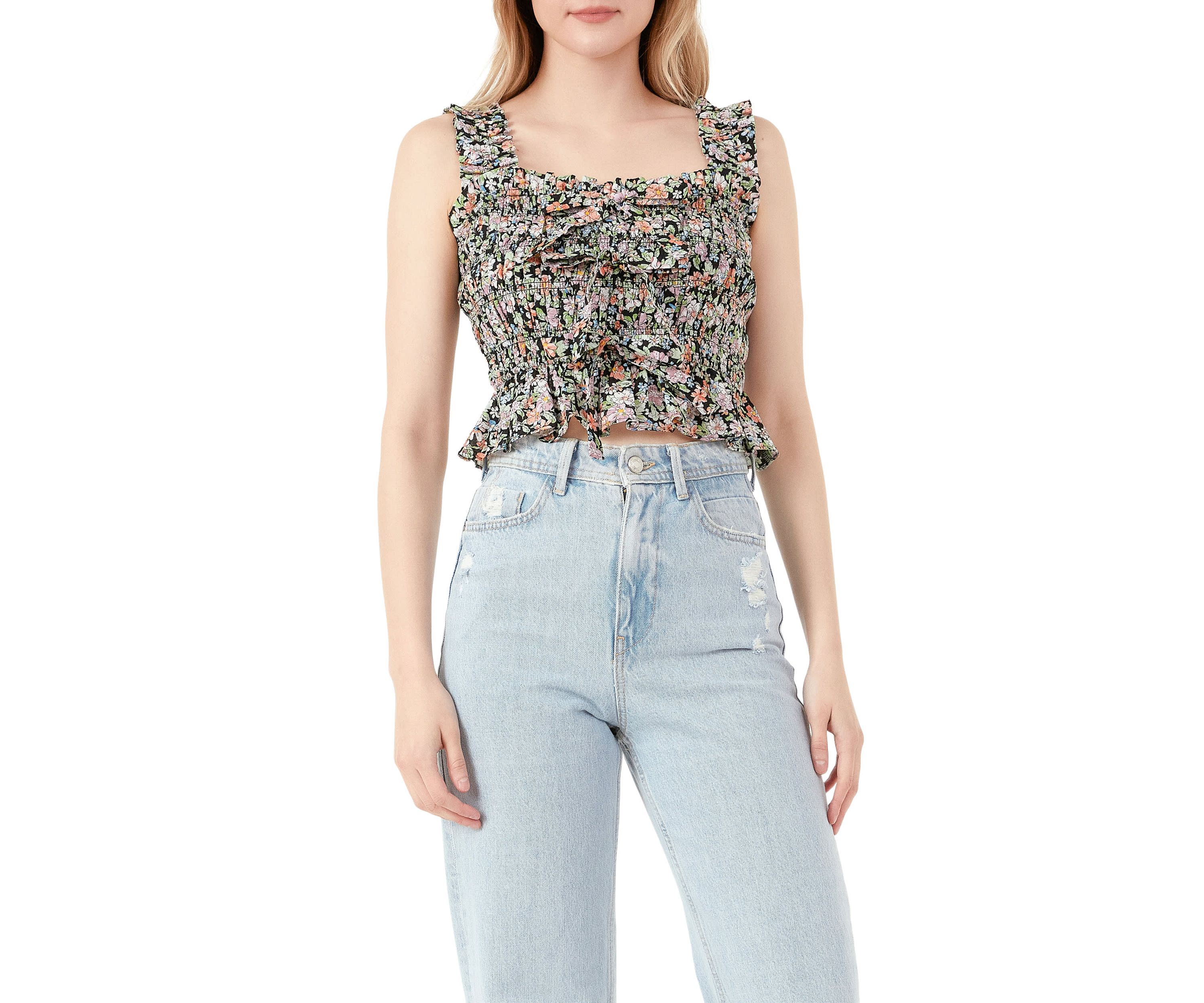 Floral Smocked Top