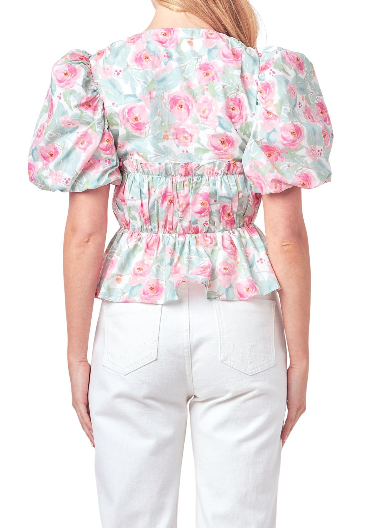 Floral Puff Sleeve Top