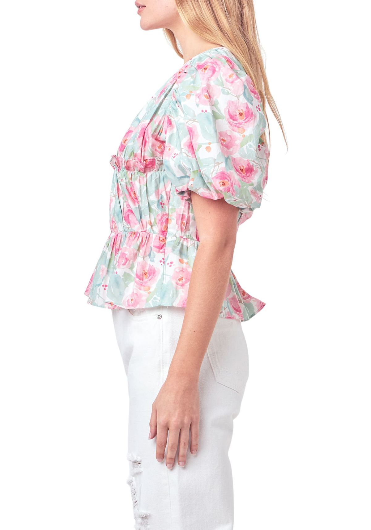 Floral Puff Sleeve Top