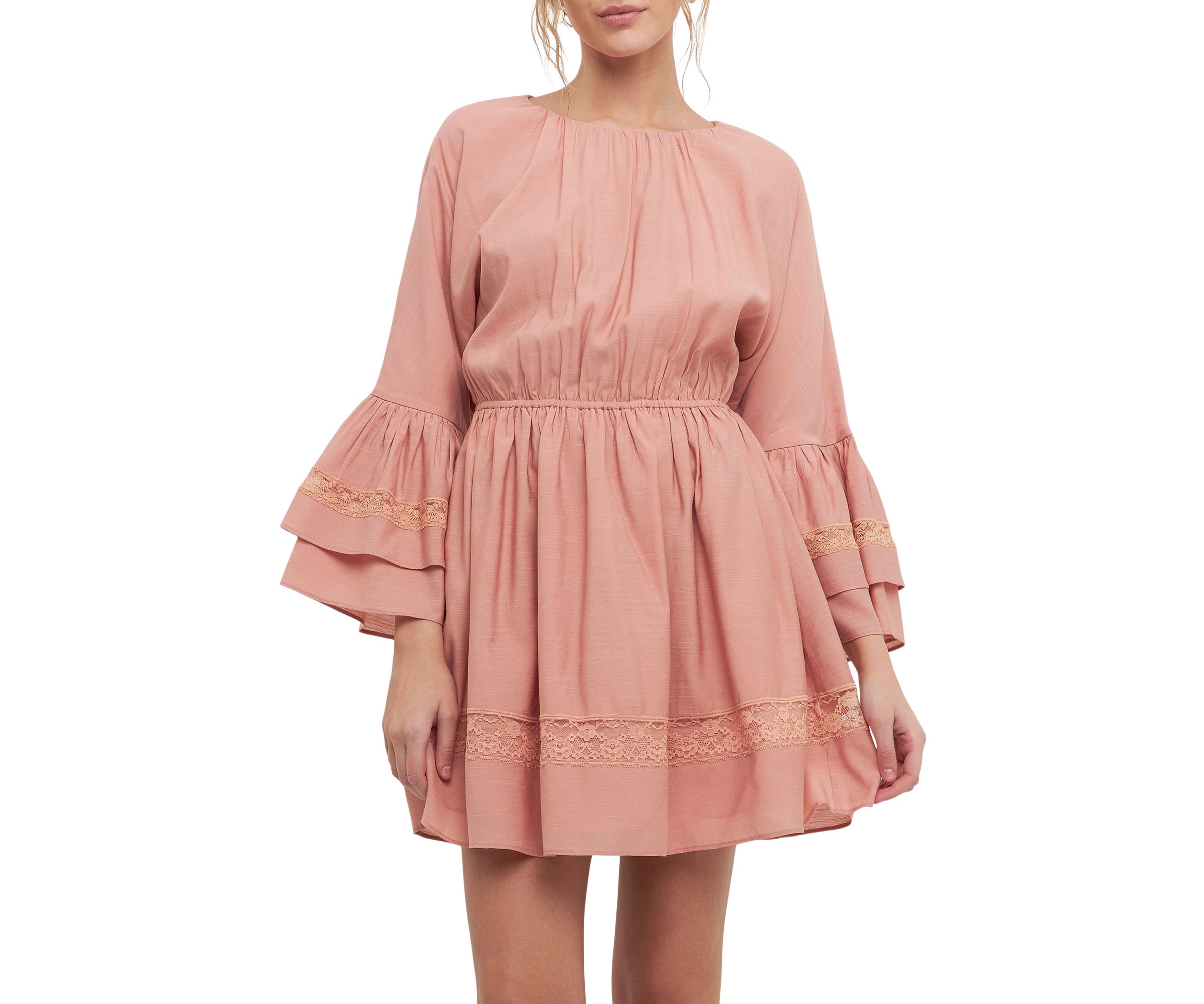 Laced Spg Tie Mini Dress