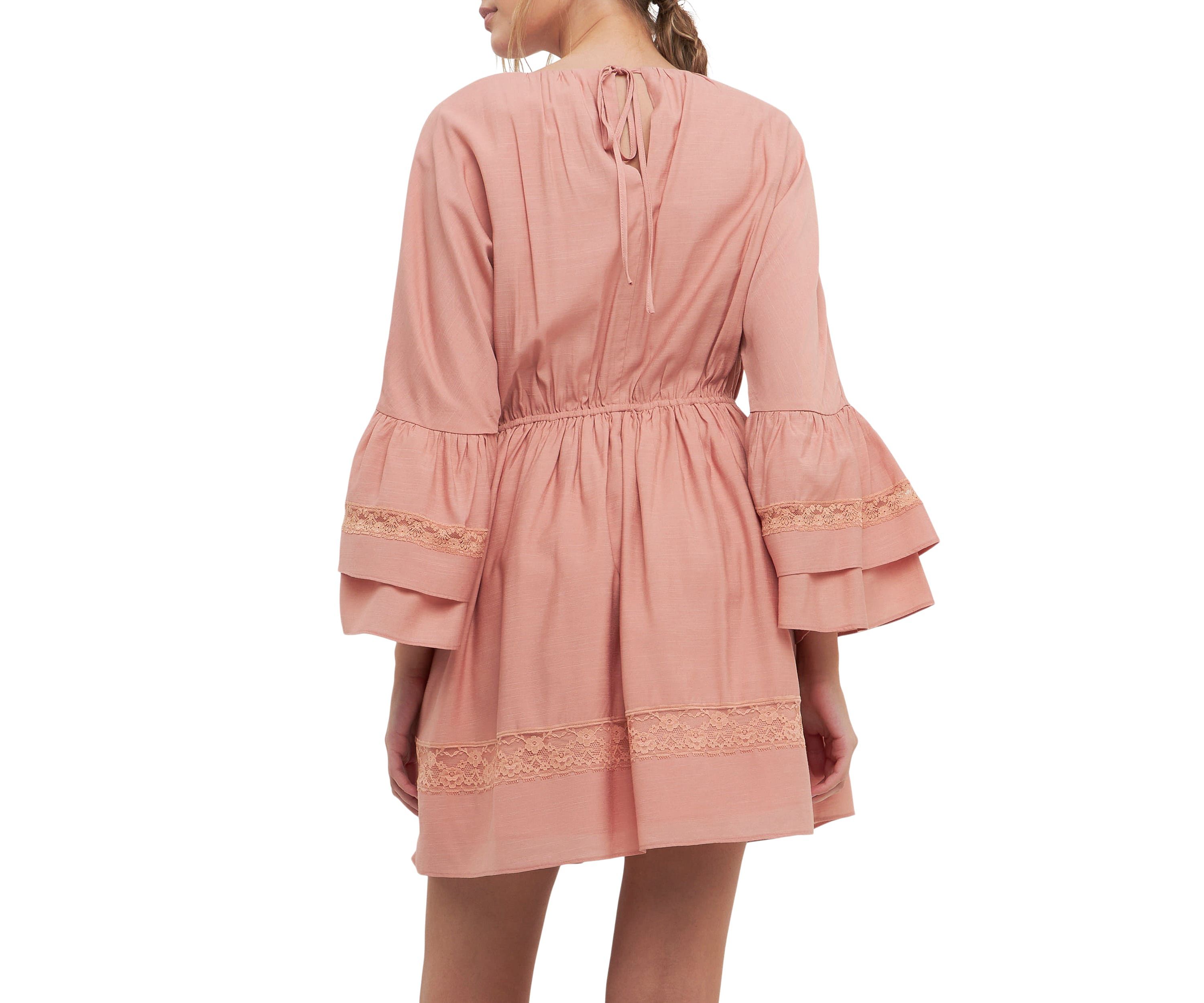 Laced Spg Tie Mini Dress