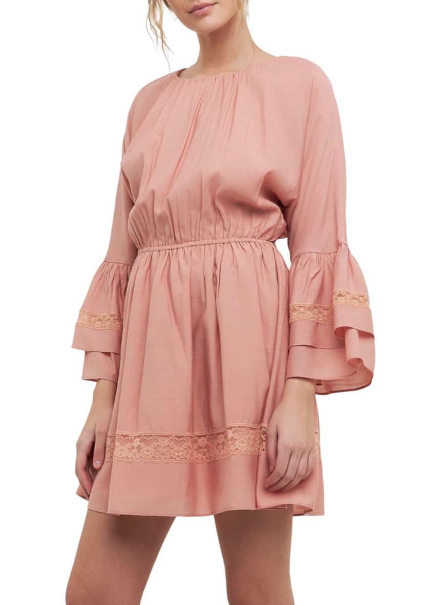 Laced Spg Tie Mini Dress